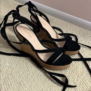 Guess lace up wedges